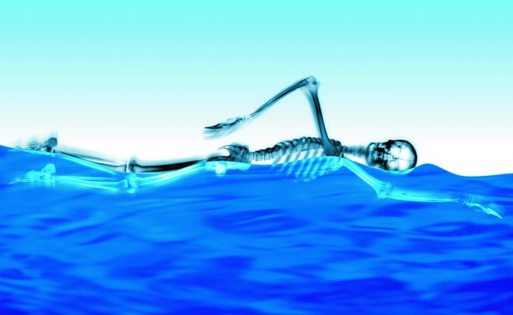 Плывущий скелет