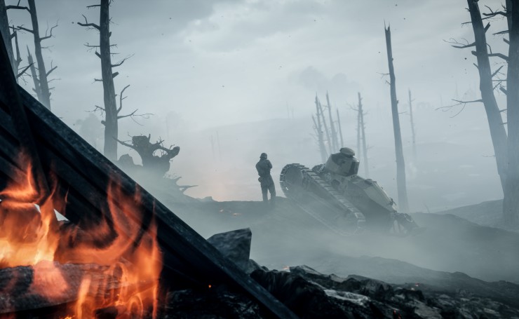 Танк и солдат на выжженной земле, Battlefield 1