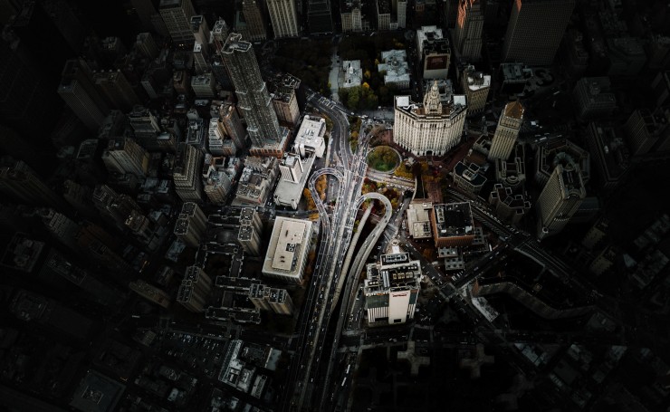 Вид с высоты на Манхэттен