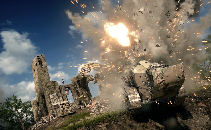 Взрыв танка, Battlefield 1