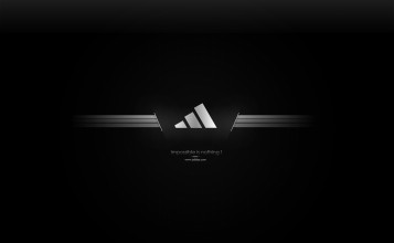 Логотип Adidas на черном фоне. Impossible is nothing