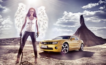 Chevrolet Camaro и девушка-ангел