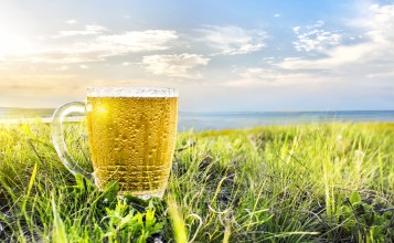 Кружка пива на траве