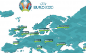Карта с городами участниками Евро 2020