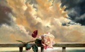 Роза на фоне облаков