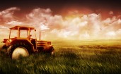 Трактор и трава