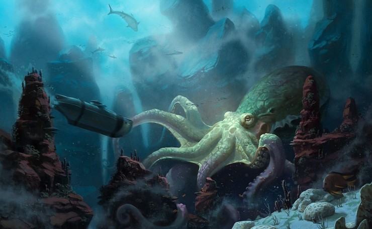 Морской монстр под водой