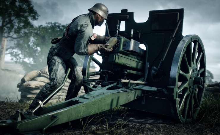 Солдат заряжает пушку, Battlefield 1