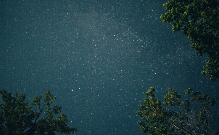 Вид на ночное звездное небо