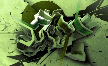 Абстрактная зеленая 3D фигура