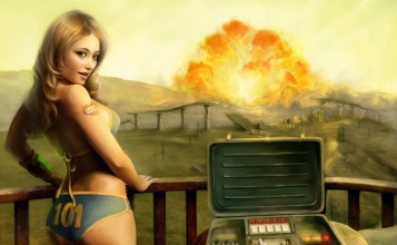 Блондинка на фоне взрыва, Fallout 3