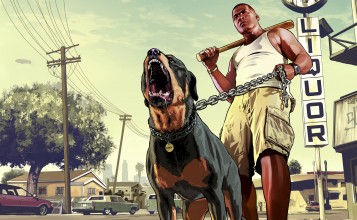 Франклин с собакой, GTA 5