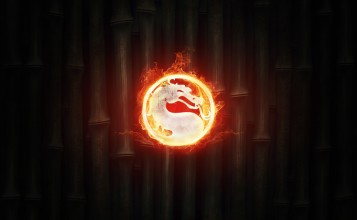 Горящий логотип Mortal Kombat