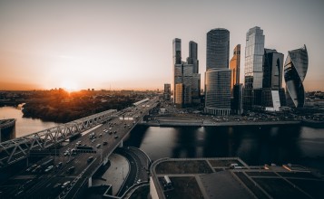 Небоскребы Москва-Сити на закате