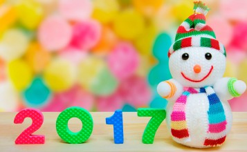 Новый год 2017 и снеговик