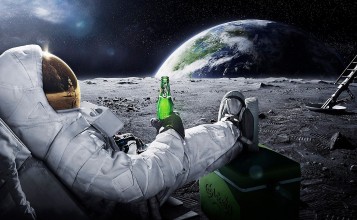 Пиво Carlsberg на луне