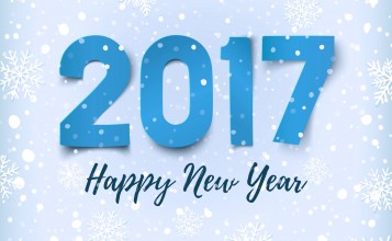 Синяя новогодняя надпись 2017