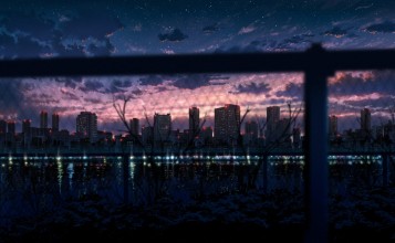 Вид на город, аниме