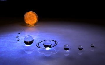 Стеклянная 3D модель солнечной системы