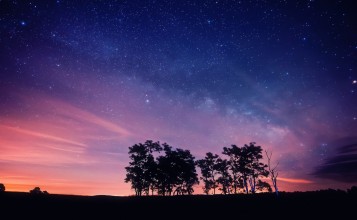 Звездное небо во время заката