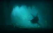 Акула в подводной пещере