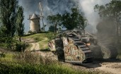 Дымящийся танк на дороге, Battlefield 1