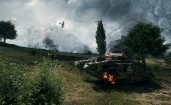 Горящий расстрелянный танк, Battlefield 1