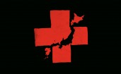 Очертания Японии на красном кресте