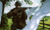 Солдат с ружьем между сохнущего белья, Battlefield 1