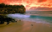 Закат на пляже кораблекрушений, Гавайи