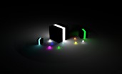 Светящиеся 3D кубы и шарики