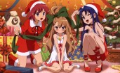 Три новогодние аниме девушки