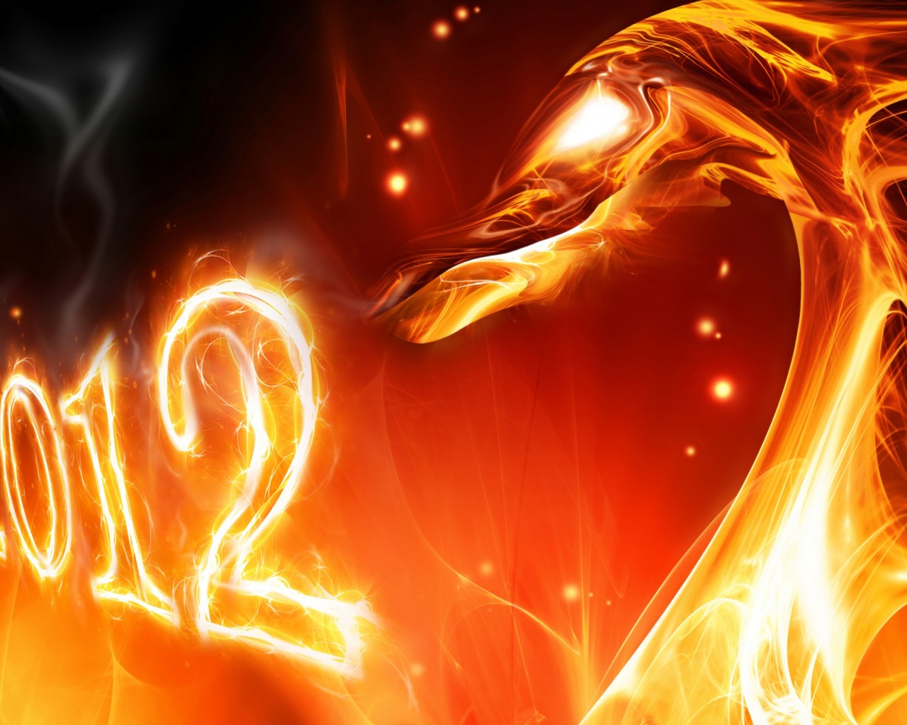 Новый год Дракона 2012 1280x1024