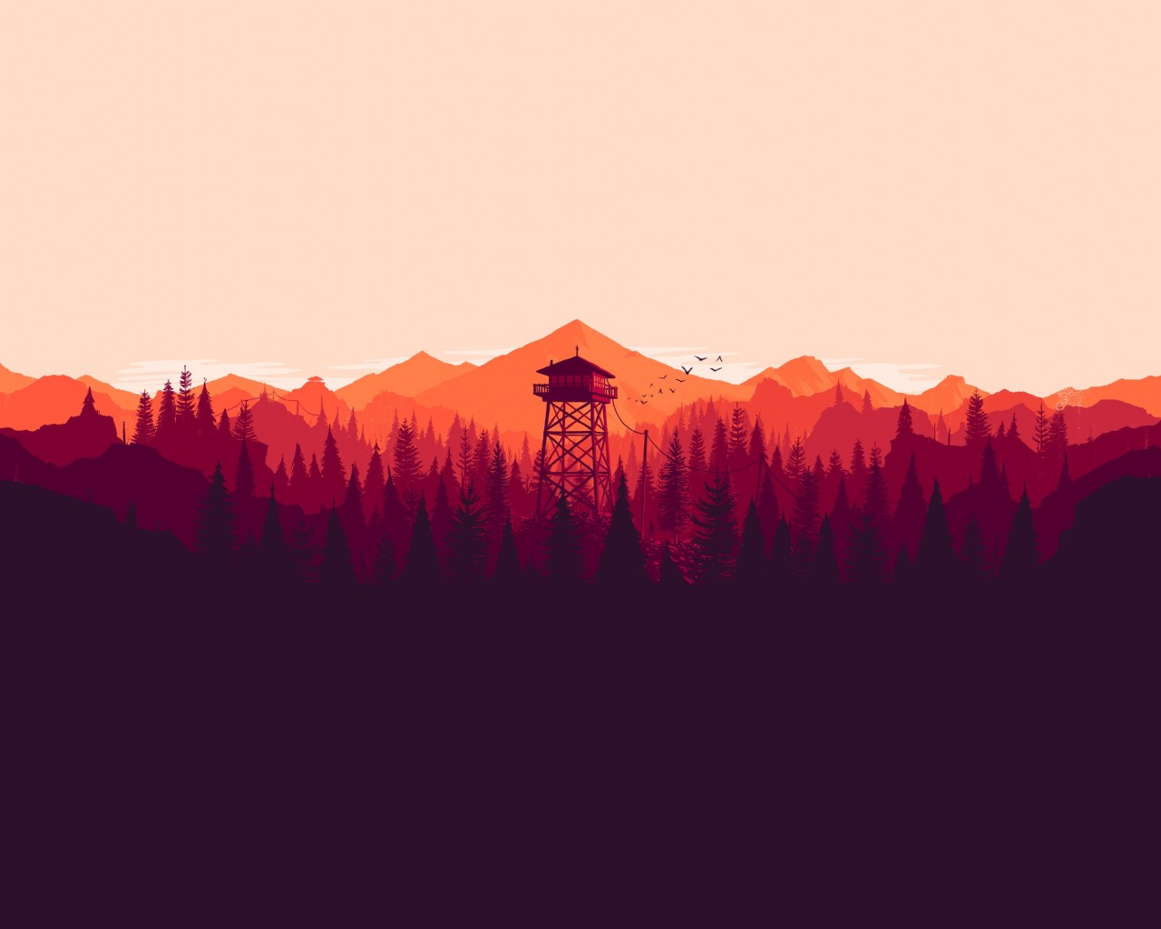 Обои Заставка игры Firewatch 1280x1024 скачать бесплатно на рабочий стол