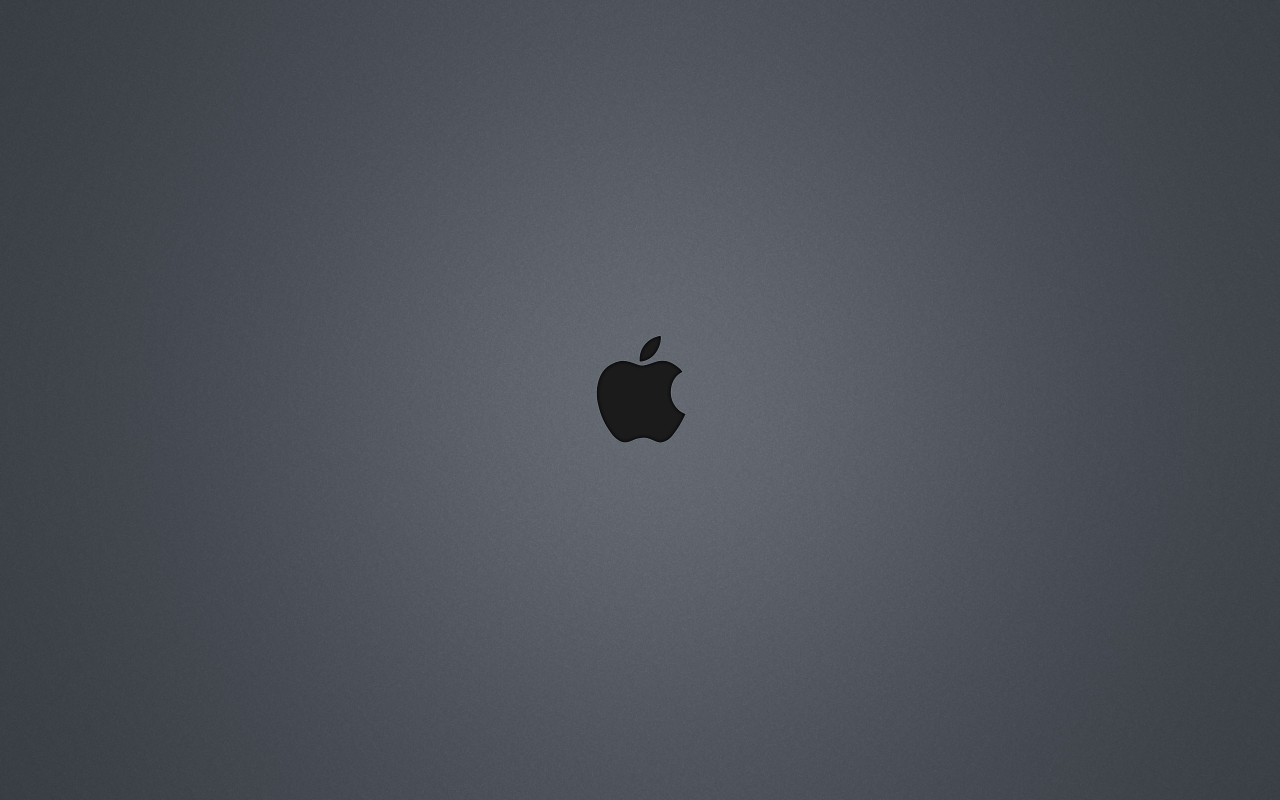 Логотип Apple на сером фоне 1280x800