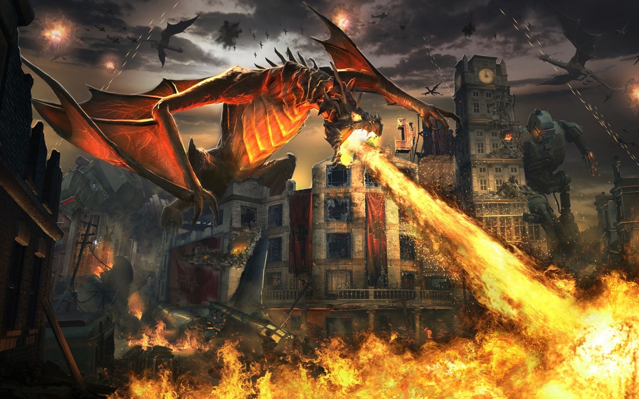 Огнедышащий дракон, CoD: Black Ops 3 Descent 1280x800