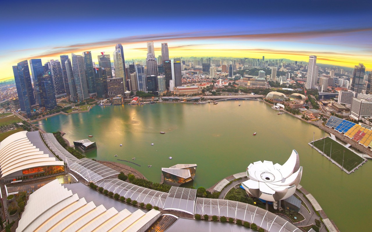 Сингапур с высоты 1280x800