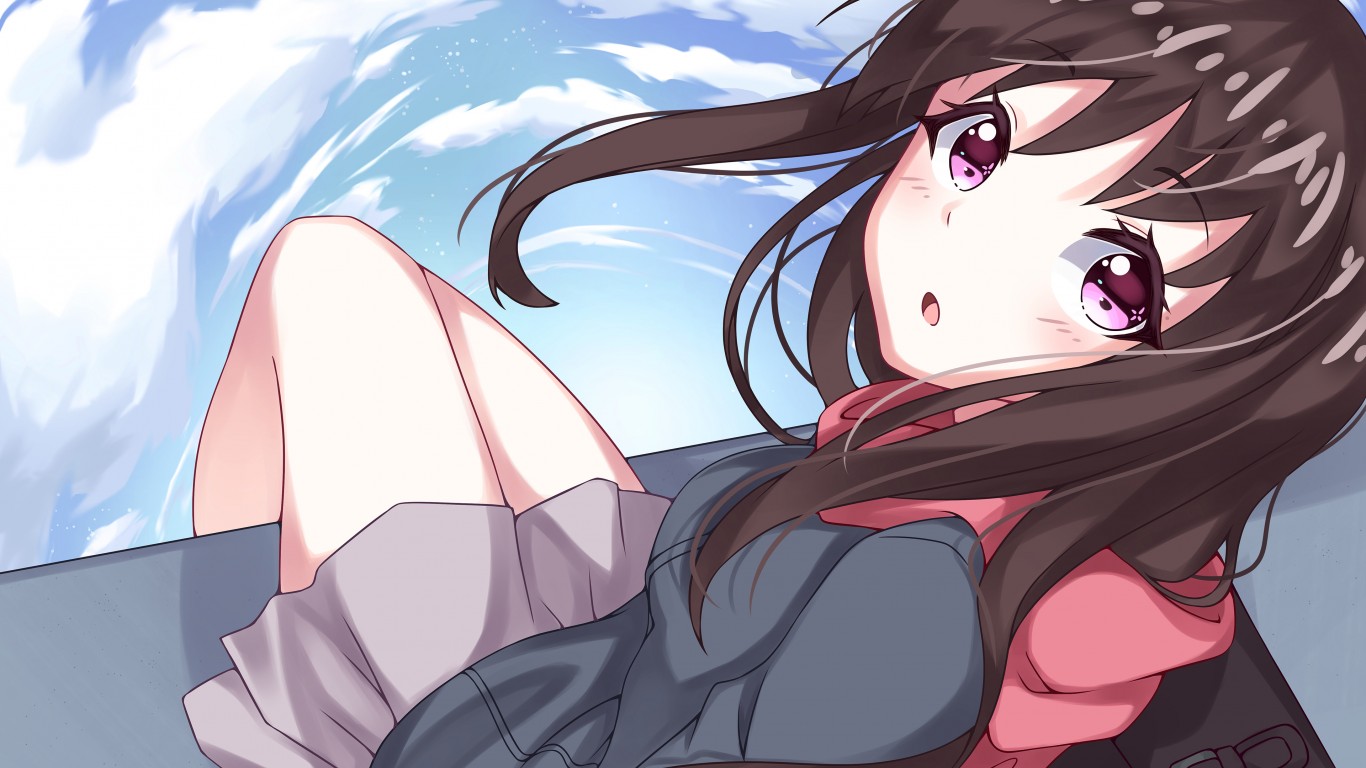 Обои Аниме девочка с большими глазами, Noragami, Hiyori 1366x768 скачать  бесплатно на рабочий стол