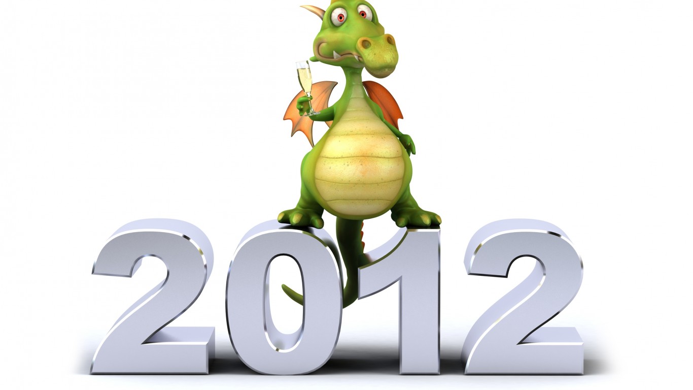 Новый 2012 год Дракона 1366x768