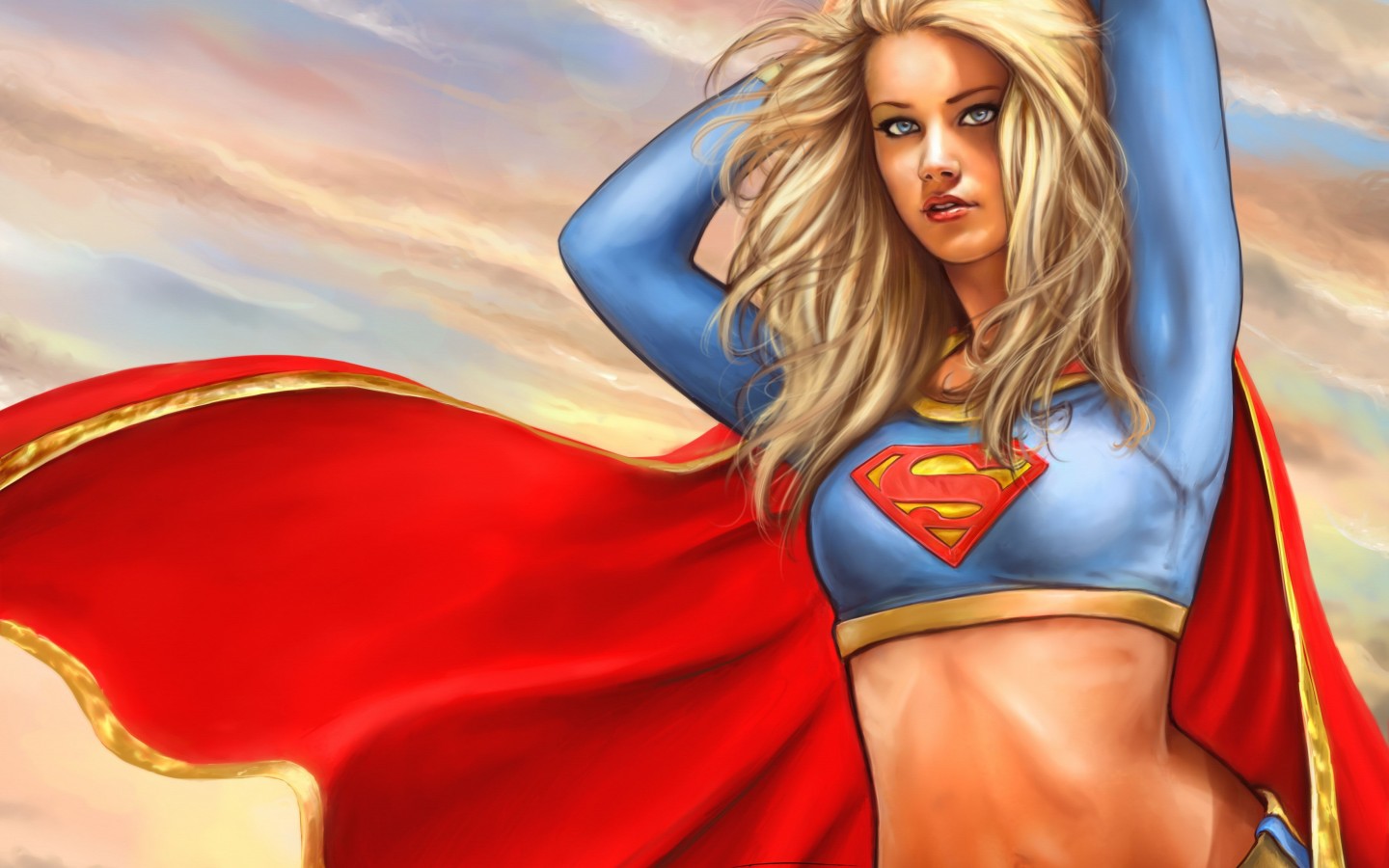 Рисунок блондинки Supergirl 1440x900