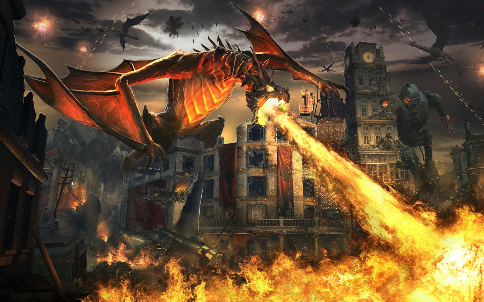 Огнедышащий дракон, CoD: Black Ops 3 Descent 1680x1050