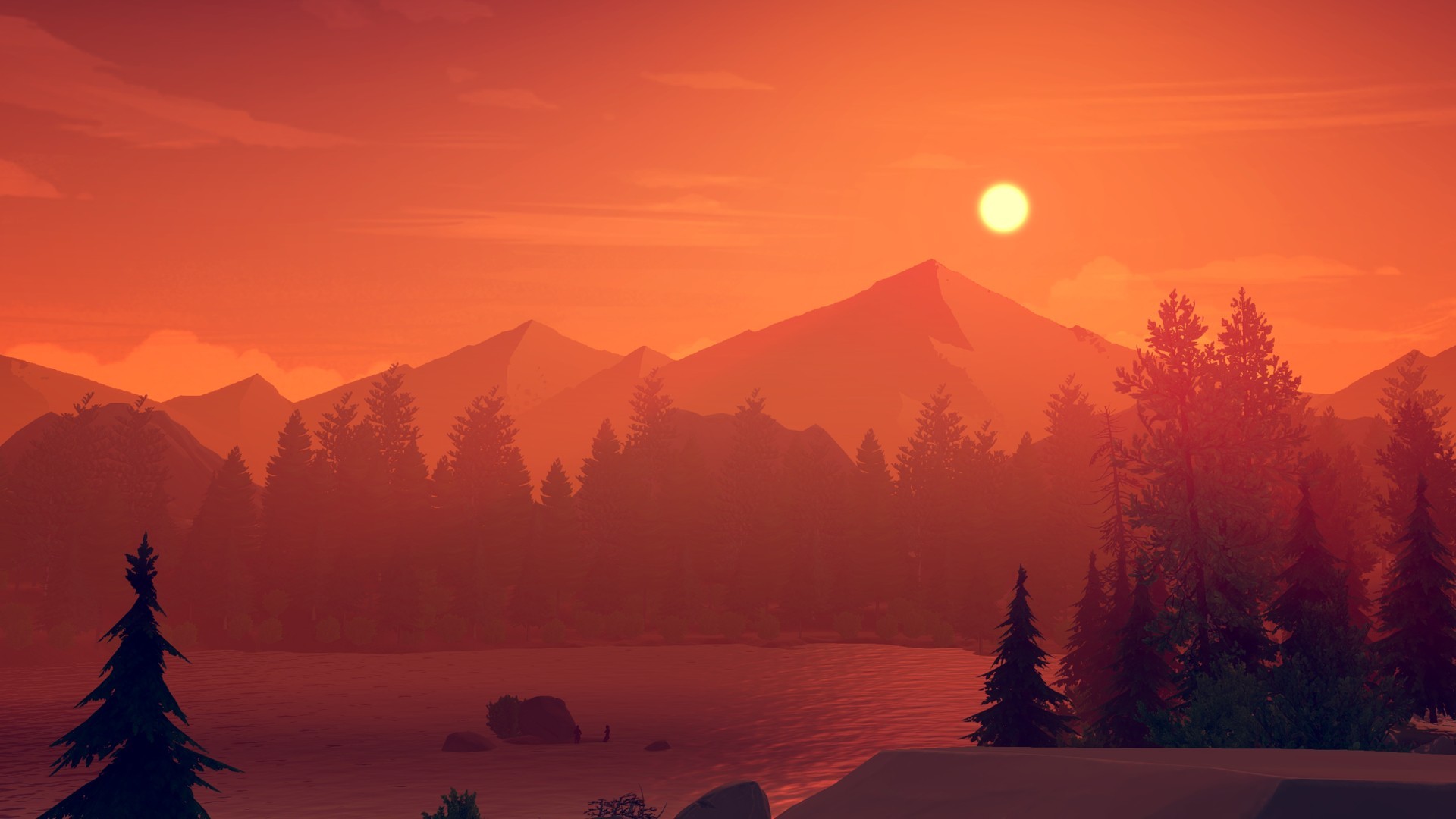 Обои Пейзаж в игре Firewatch 1920x1080 скачать бесплатно на рабочий стол