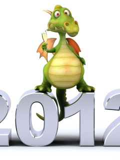 Новый 2012 год Дракона 240x320
