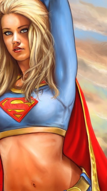 Рисунок блондинки Supergirl 360x640