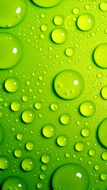 Зеленые капли воды 360x640