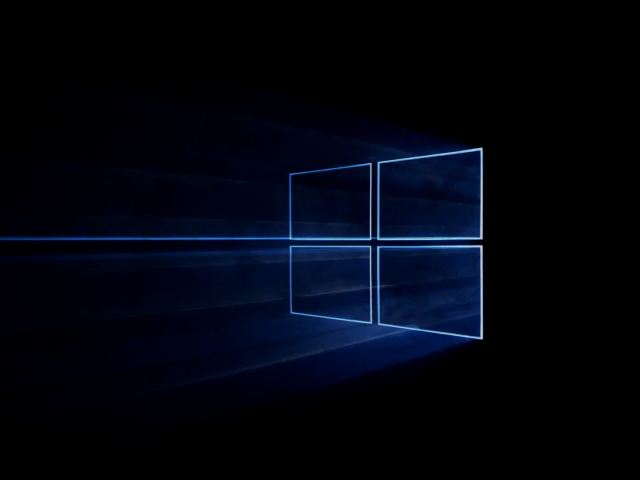 Логотип Windows на темном фоне 640x480