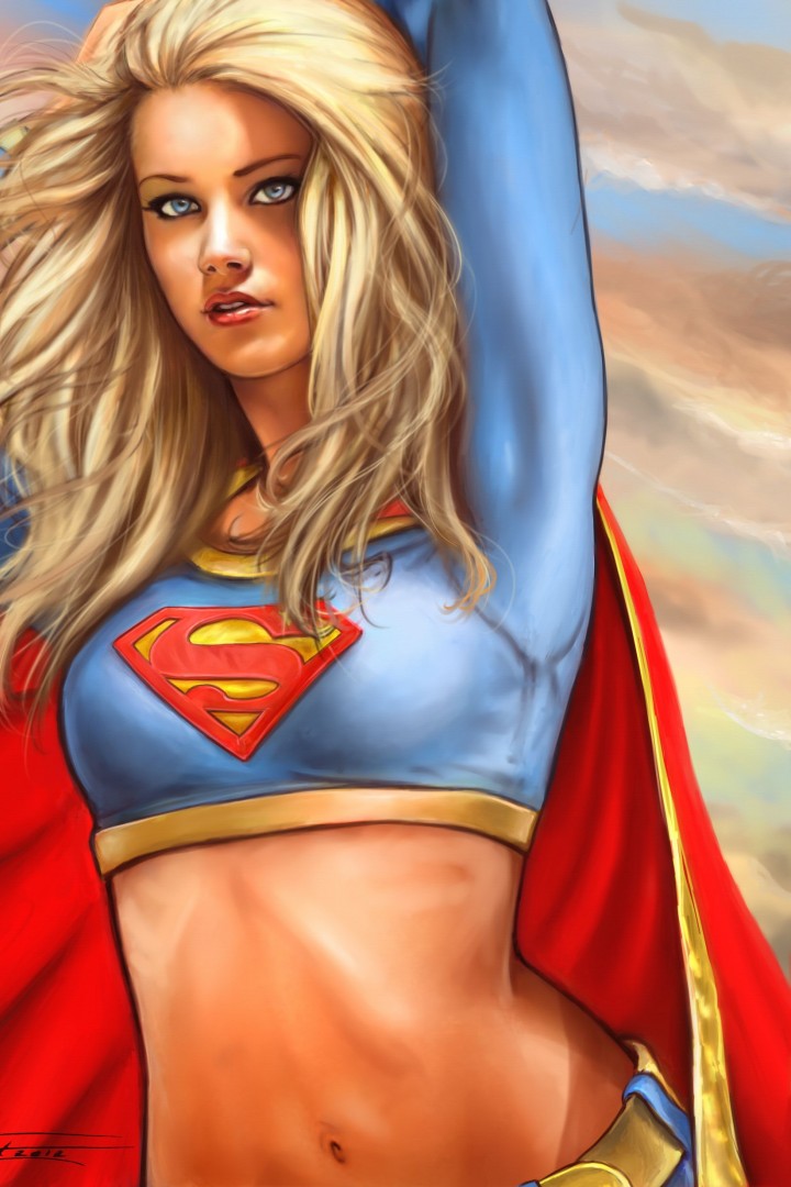 Рисунок блондинки Supergirl 720x1080